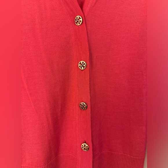 Tory Burch Wool Logo Button Cardigan - Picture 2 of 5
